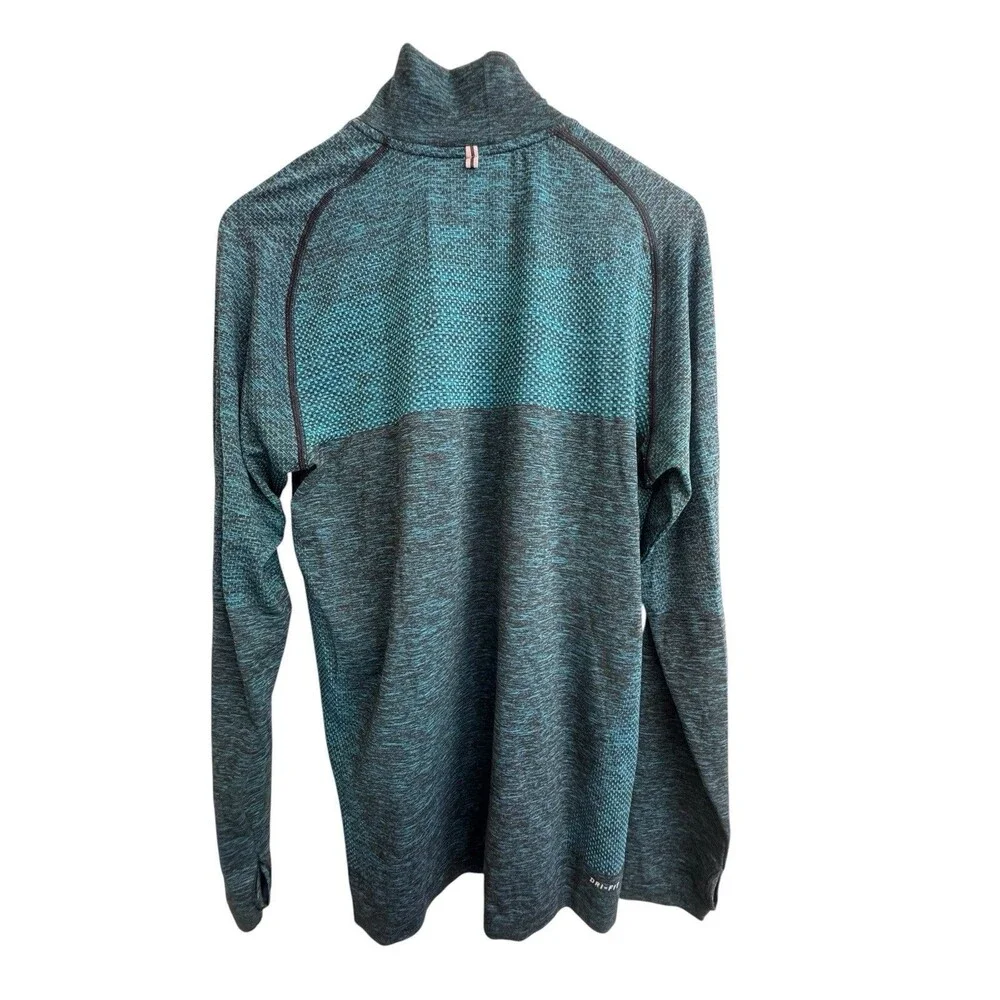 Nike Knit 1/2 Zip Dri Fit Top Mens L Blue Green Black 659369-408
